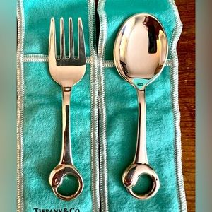 Tiffany & Co. Eternal Circle Child’s Fork and Spoon set. Sterling silver. New.